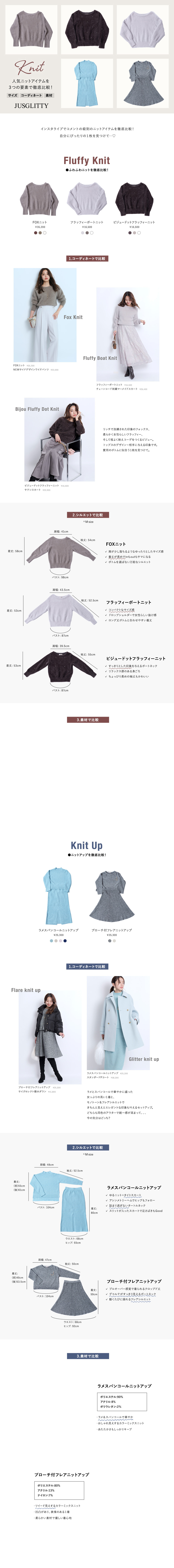 人気ニットアイテムを3つの要素で徹底比較！