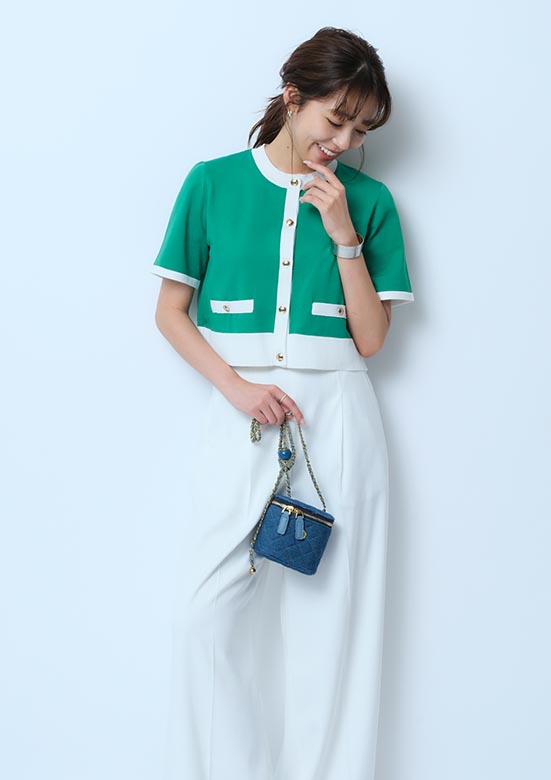 ジャスグリッティー ハーフスリーブ ライト ジャケット ホワイト 未使用タグ付き ジャスグリッティー JUSGLITTY 24SS ハーフスリーブライト